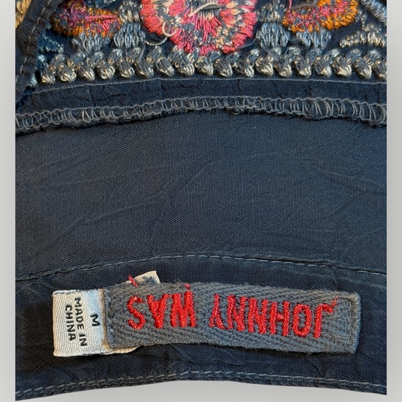 Johnny Was Navy Floral Embroidered Button Tunic - Picture 11 of 16